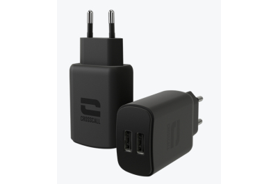 Crosscall Dual USB-A wall charger Universal Black AC Indoor