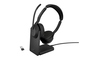 Jabra Evolve2 55 Headset Bedraad en draadloos Hoofdband Kantoor/callcenter Bluetooth Oplaadhouder Zwart