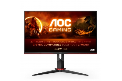 AOC G2 27G2U/BK écran plat de PC 68,6 cm (27") 1920 x 1080 pixels Full HD LCD Noir, Rouge