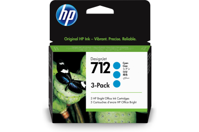 HP 712 29 ml inktcartridge voor DesignJet, cyaan, 3-pack