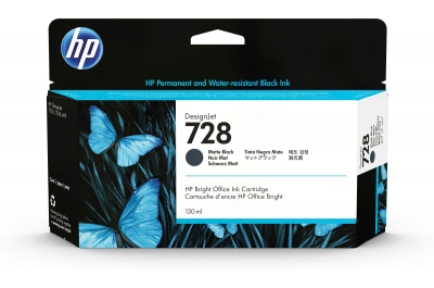 HP 728 DesignJet matzwarte inktcartridge, 130 ml