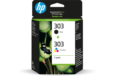 HP 303 originele zwarte/drie-kleuren inktcartridges, 2-pack