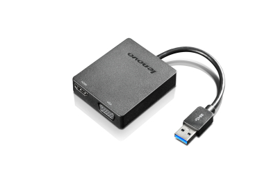Lenovo Universal USB 3.0 to VGA/HDMI USB grafische adapter Zwart