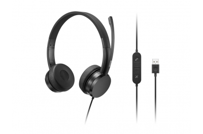 Lenovo 4XD1K18260 hoofdtelefoon/headset Bedraad Hoofdband Muziek/Voor elke dag USB Type-A Zwart