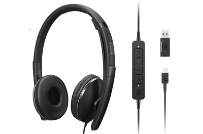Lenovo 4XD1M39029 hoofdtelefoon/headset Bedraad Hoofdband USB Type-C Zwart