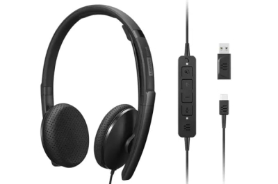 Lenovo 4XD1M45626 hoofdtelefoon/headset Bedraad Hoofdband USB Type-C Zwart
