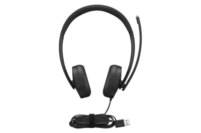 Lenovo 4XD1P83425 hoofdtelefoon/headset Bedraad Hoofdband Oproepen/muziek USB Type-A Zwart