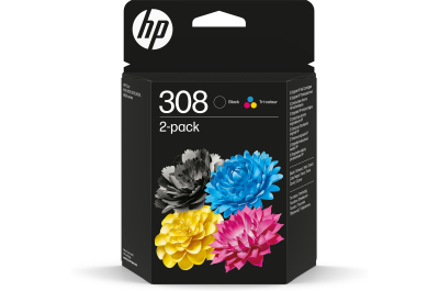 HP 308 originele 2-pack combo zwarte/driekleureninktcartridges