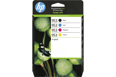 HP 953 4-pack originele inktcartridges, cyaan/magenta/geel