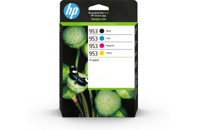 HP 953 4-pack originele inktcartridges, cyaan/magenta/geel