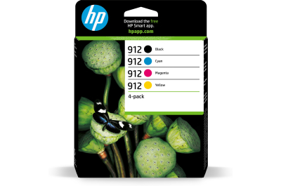 HP 912 4-pack originele inktcartridges, cyaan/magenta/geel