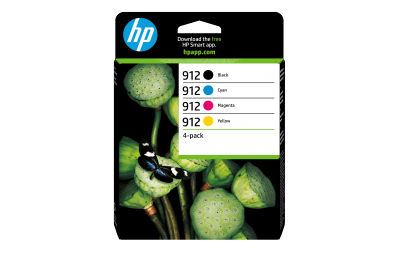 HP 912 4-pack originele inktcartridges, cyaan/magenta/geel