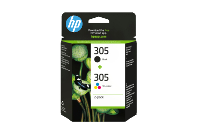 HP 305 originele drie-kleuren / zwarte inktcartridge, 2-pack