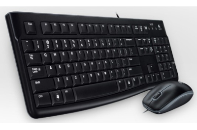 Logitech Desktop MK120 toetsenbord Inclusief muis USB AZERTY Frans Zwart