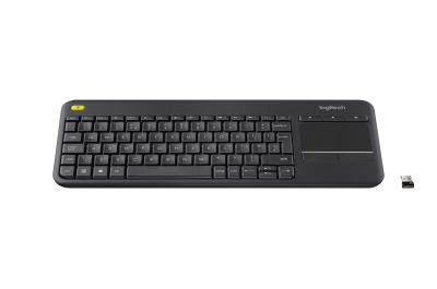 Logitech K400 Plus Tv toetsenbord RF Draadloos AZERTY Frans Zwart