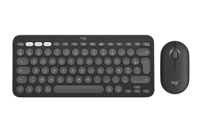 Logitech 920-012214 toetsenbord Inclusief muis Universeel RF-draadloos + Bluetooth AZERTY Frans Grafiet