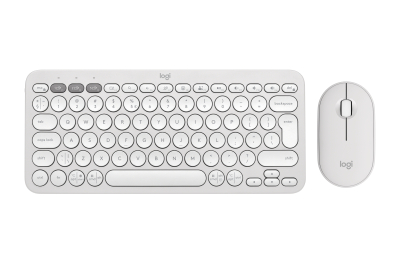 Logitech 920-012240 toetsenbord Inclusief muis Universeel RF-draadloos + Bluetooth QWERTY US International Wit