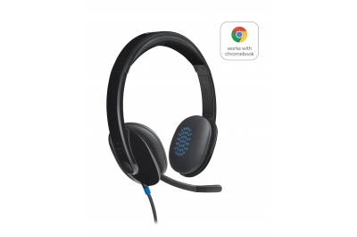 Logitech H540 USB Computer Headset Met high-definition geluid en knoppen op het oorstuk