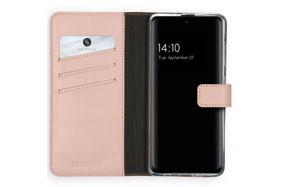 Selencia Echt Lederen Bookcase Samsung Galaxy A51 - Roze