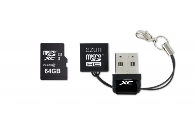 Azuri AZ64GBMSDC10-USBAD mémoire flash 64 Go MicroSD Classe 10