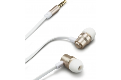 Azuri AZIEPHFLUX-GLD hoofdtelefoon/headset Bedraad In-ear Aluminium, Wit