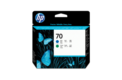 HP 70 blauwe en groene DesignJet printkop