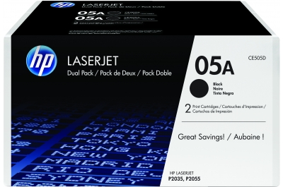 HP 05A 2-pack Black Original LaserJet Toner Cartridges