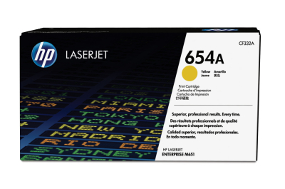 HP 654A toner jaune authentique LaserJet