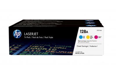 HP 128A pack de 3 toners LaserJet cyan/magenta/jaune authentiques