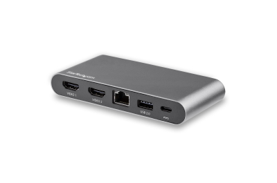 StarTech.com USB-C Dock - 4K Dual Monitor HDMI Display - Mini Laptop Docking Station - 100W Power Delivery Passthrough - GbE, 2-Port USB-A Hub - USB Type-C Multiport Adapter - 1m kabel