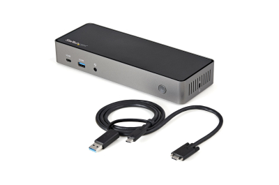 StarTech.com Dock USB-C & USB-A - Station d'Accueil Universelle à Triple Écran DisplayPort & HDMI 4K 60Hz - 85W Power Delivery, 6x USB Hub, GbE, Audio - USB 3.1 Gen 2 10Gbps