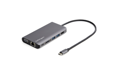 StarTech.com USB-C Multiport Adapter - USB-C Travel Dock met 4K HDMI of 1080p VGA - 3x USB 3.0 Hub, SD, GbE, Audio, 100W PD Pass-Through - Mini Docking Station voor Laptop/Tablet