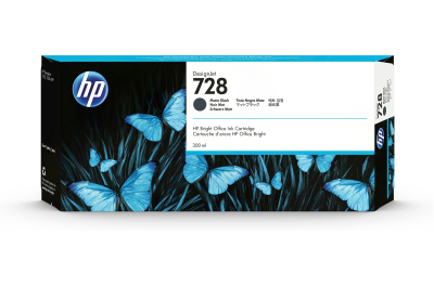 HP 728 matzwarte DesignJet inktcartridge, 300 ml