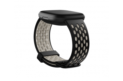 Fitbit FB174SBBKWTS slimme draagbare accessoire Band Zwart, Wit Aluminium, Silicone
