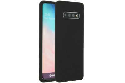 Accezz Liquid Silicone Backcover Samsung Galaxy S10 - Zwart