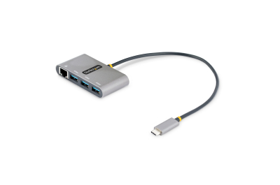 StarTech.com 3-Port USB-C Hub met Ethernet, 3x USB-A, Gigabit Ethernet, USB 3.0 5Gbps, Bus-Powered Laptop USB hub, 30cm USB Type-C Host Kabel, GbE, Compacte USB-C naar USB-A Hub