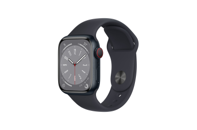Apple Watch Series 8 OLED 41 mm Numérique 352 x 430 pixels Écran tactile 4G Noir Wifi GPS (satellite)