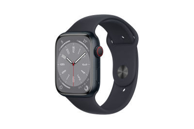 Apple Watch Series 8 OLED 45 mm Digitaal 396 x 484 Pixels Touchscreen 4G Zwart Wifi GPS