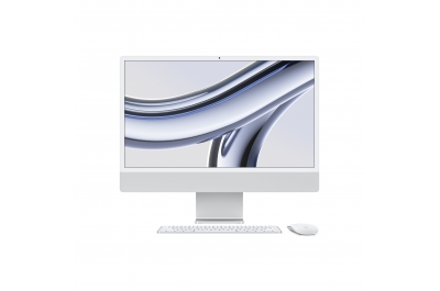 Apple iMac Apple M M3 59,7 cm (23.5") 4480 x 2520 pixels 8 Go 256 Go SSD PC All-in-One macOS Sonoma Wi-Fi 6E (802.11ax) Argent