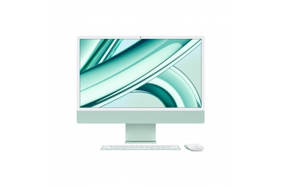 Apple iMac Apple M M3 59,7 cm (23.5") 4480 x 2520 pixels 8 Go 256 Go SSD PC All-in-One macOS Sonoma Wi-Fi 6E (802.11ax) Vert