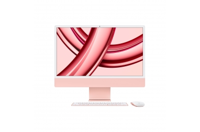 Apple iMac Apple M M3 59,7 cm (23.5") 4480 x 2520 pixels 8 Go 256 Go SSD PC All-in-One macOS Sonoma Wi-Fi 6E (802.11ax) Rose
