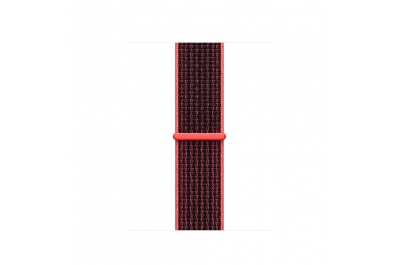 Apple Geweven sportbandje van Nike - Bright Crimson/zwart (38 mm)