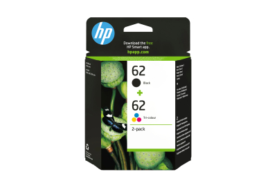 HP 62 originele zwarte/drie-kleuren inktcartridges, 2-pack