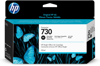 HP 730 zwarte DesignJet fotoinktcartridge, 130 ml