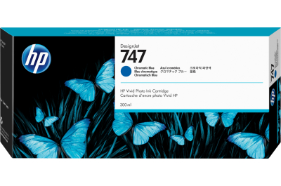 HP 747 chromatisch blauwe DesignJet inktcartridge, 300 ml