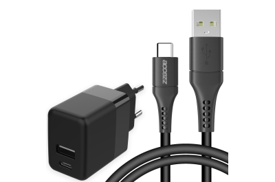 Accezz Wall Charger met USB-C naar USB kabel - Oplader - 20 Watt - 1 meter - Zwart