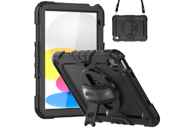 Accezz Rugged Backcover met schouderstrap iPad 10.9 (2022) - Zwart