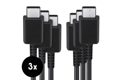 Samsung 3x Originele USB-C naar USB-C kabel in Fabrieksverpakking - 1 meter - 25 Watt - Zwart
