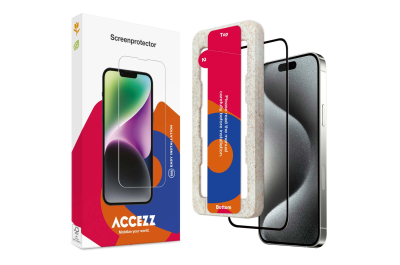 Accezz Gehard Glas Full Cover Screenprotector met applicator iPhone 15 - Transparant