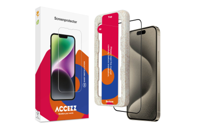 Accezz Gehard Glas Full Cover Screenprotector met applicator iPhone 15 Pro - Transparant